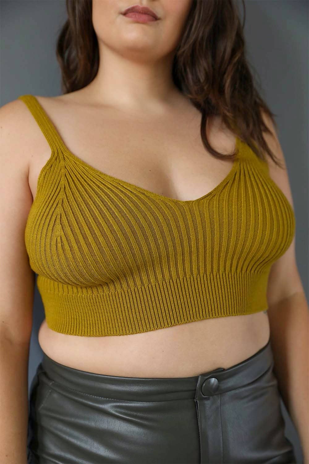 LS Plus Size Contour Rib Knit Brami Lounge Top