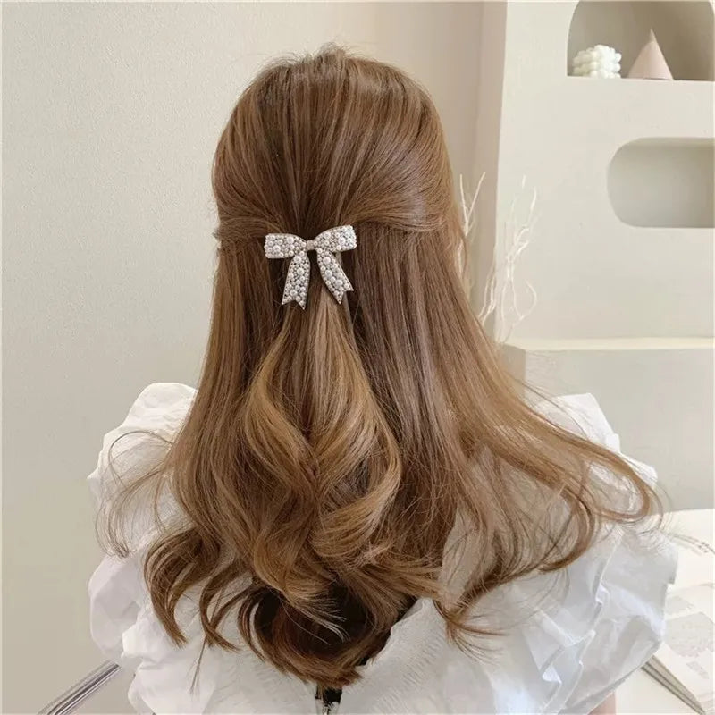 The Little Shoppe Pearl Coquette Bow Hair Clip