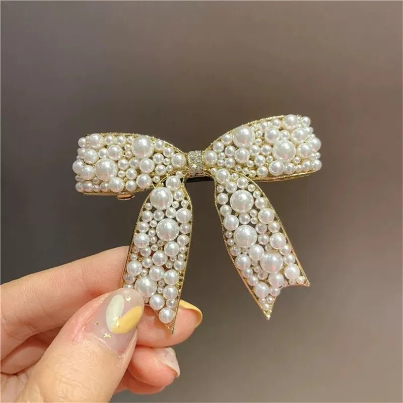 The Little Shoppe Pearl Coquette Bow Hair Clip