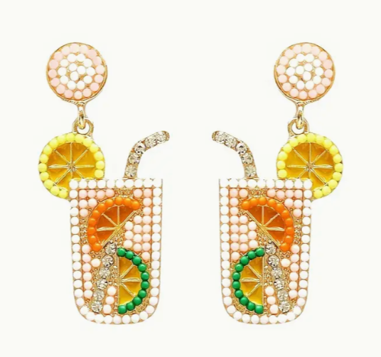 The Little Shoppe: Fashion Statement Summer Drink Beaded Earrings