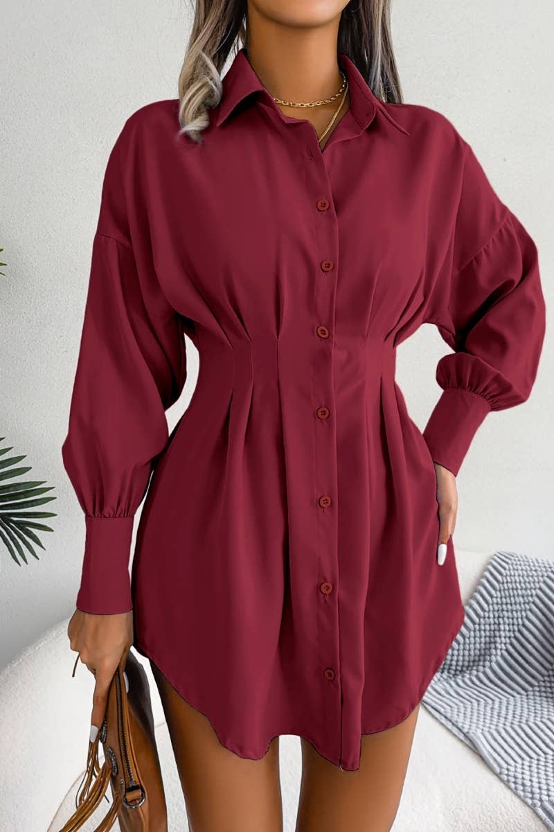 The Little Shoppe: Lantern Sleeve Shirt Dress