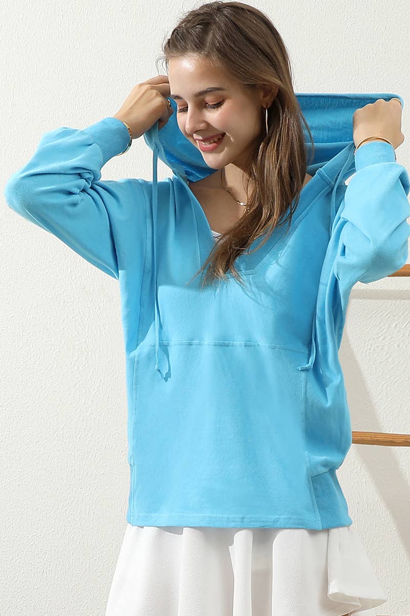 The Little Shoppe: Deep V Neck Hoodie