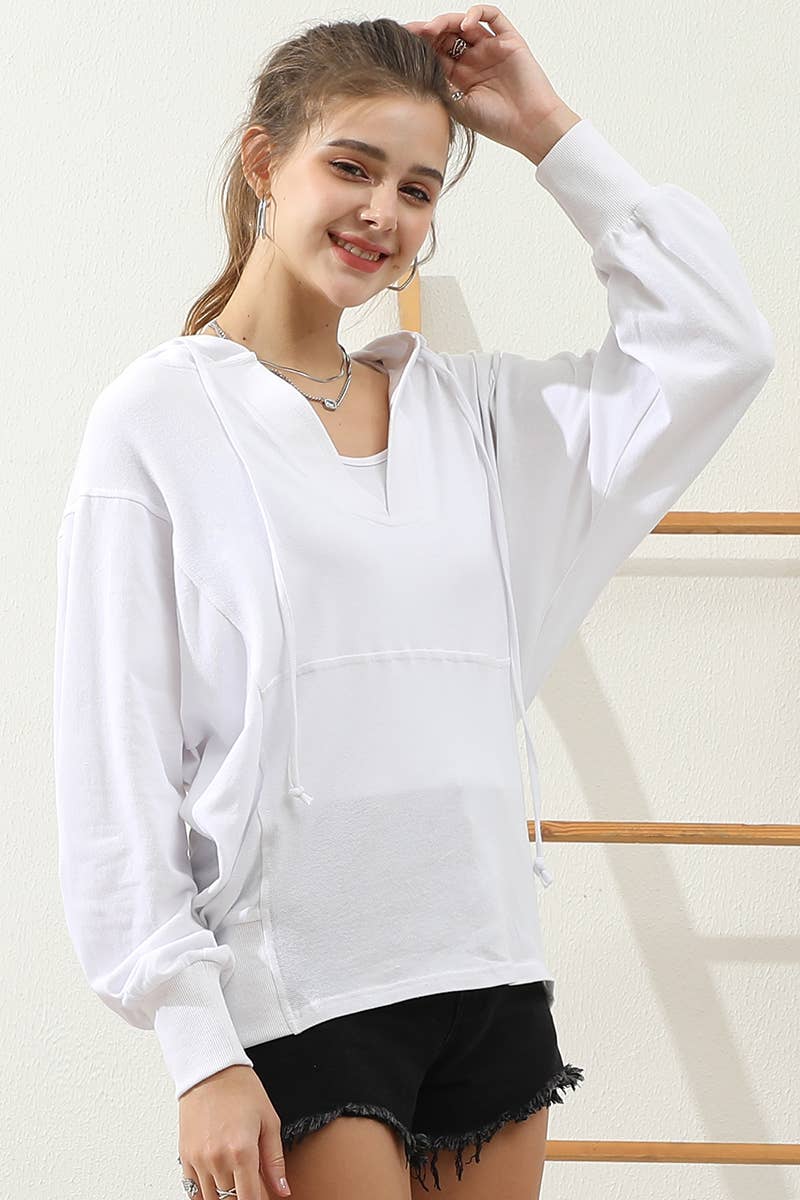 The Little Shoppe: Deep V Neck Hoodie