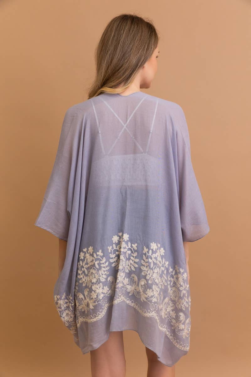 LS Boho Chic Floral Embroidered Kimono | Stitch Detail 🌼