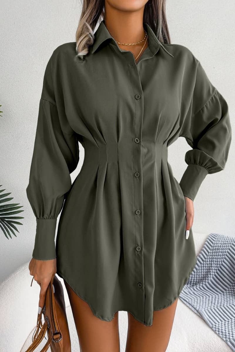 The Little Shoppe: Lantern Sleeve Shirt Dress