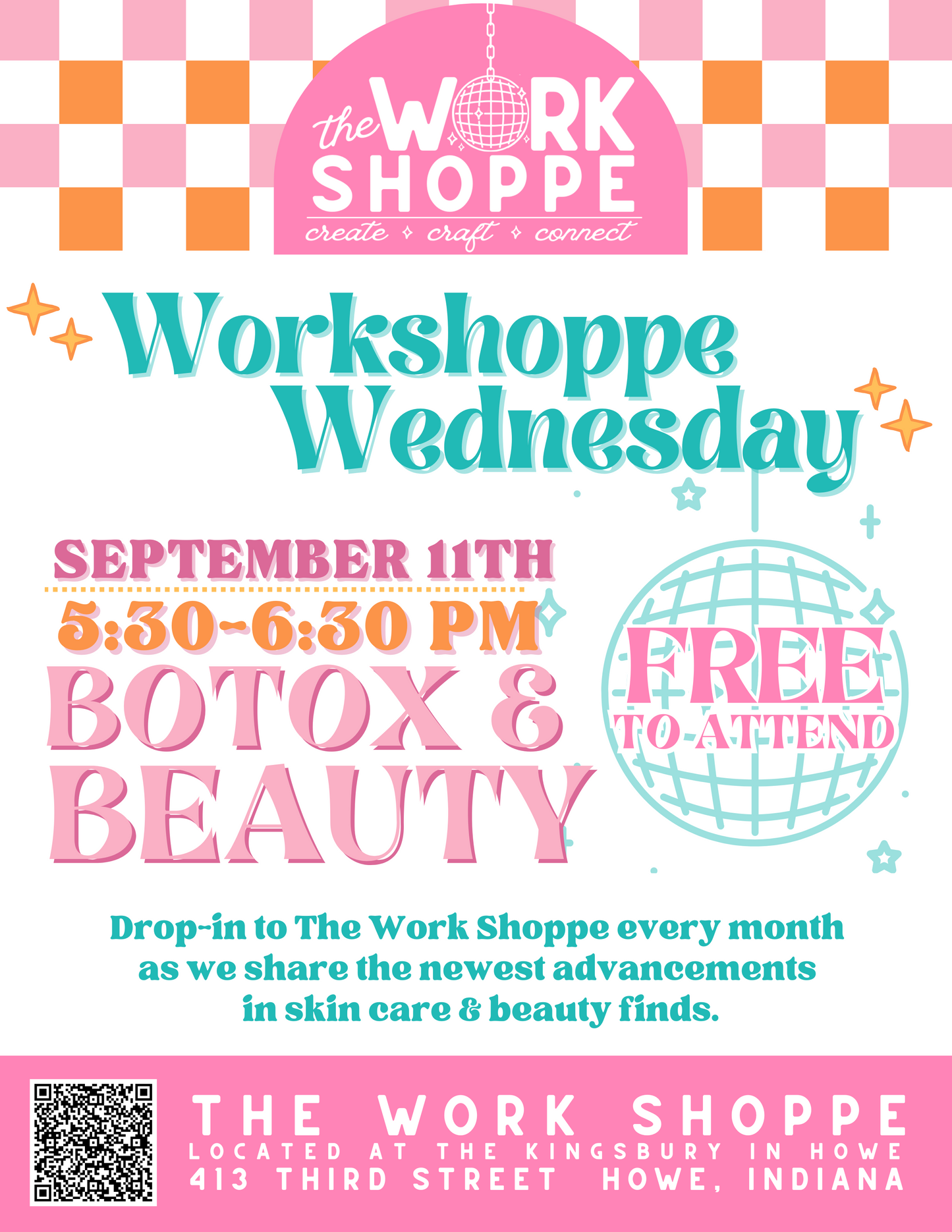 The Work Shoppe: Wednesday September 11th, 5:30-6:30 PM, Botox & Beauty