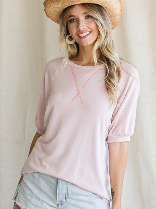 Forever June: Light Pink Classic Dolman Sleeve Top