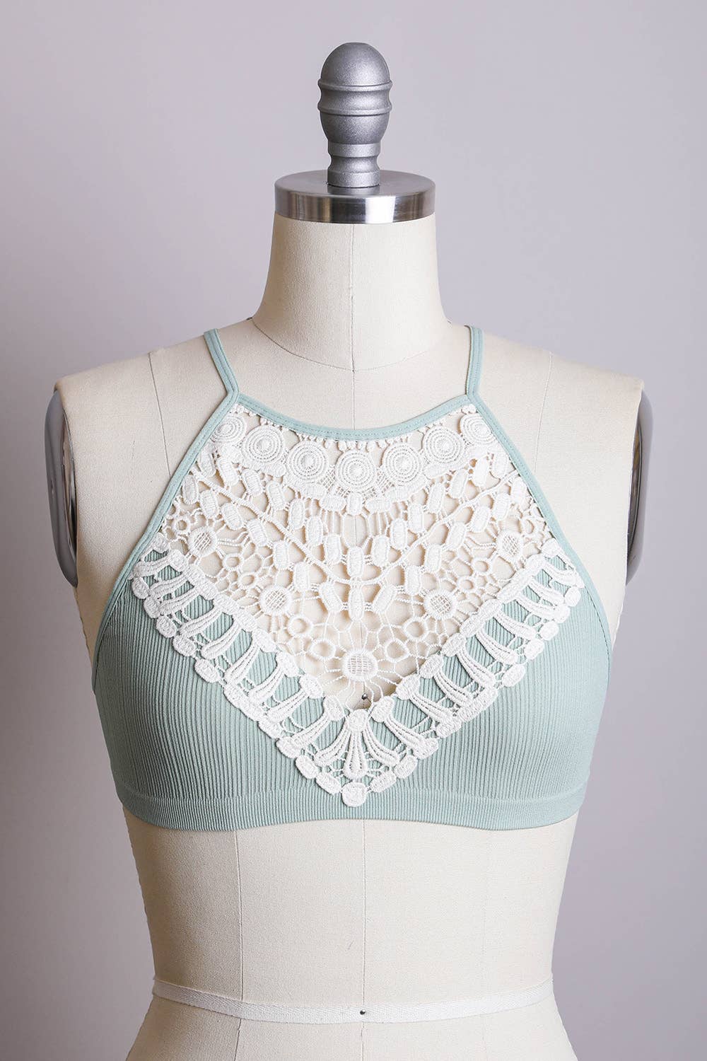 LS Crochet Lace High Neck Crop Top - Bestseller