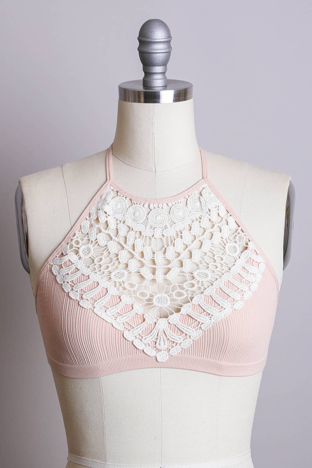 LS Crochet Lace High Neck Crop Top - Bestseller