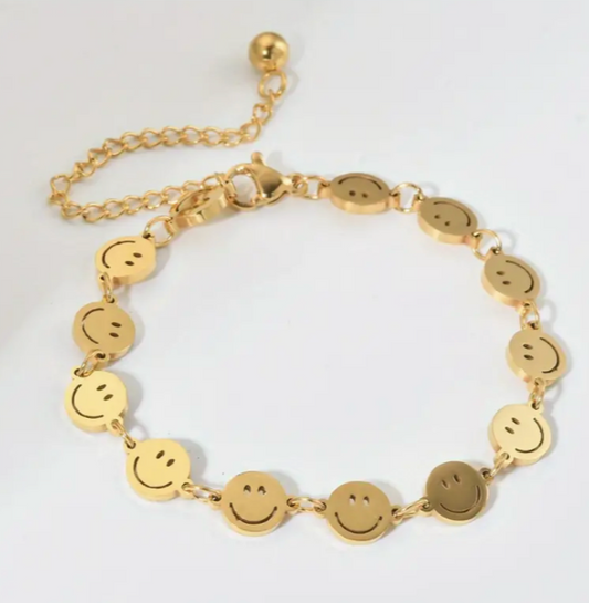 The Little Shoppe: Gold Smiley Face Bracelet Anklet