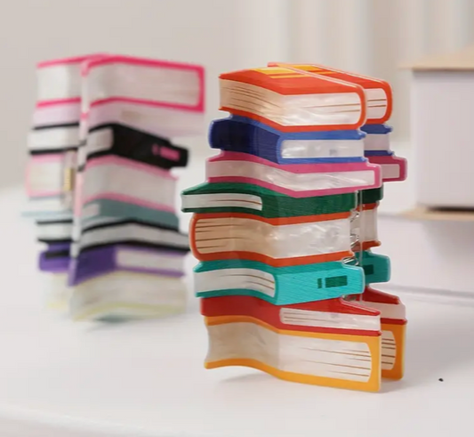 The Little Shoppe: Acrylic Stack of Books Hair Clip