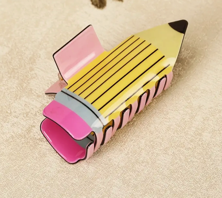 The Little Shoppe: Back to School Pencil Acrylic Pencil Hair Claw Clip