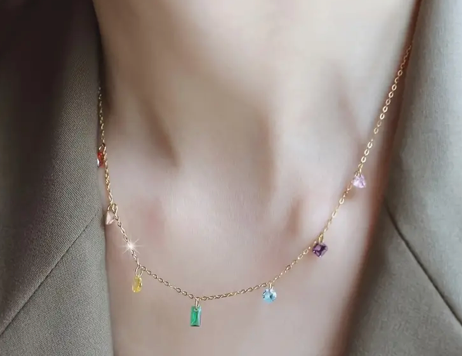 The Little Shoppe: Rainbow Pride Crystal Natural Stone Necklace Gift