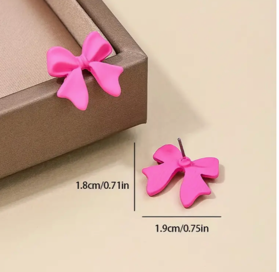 The Little Shoppe: Fashion  Statement Fuchsia Pink Coquette Bow Earrings