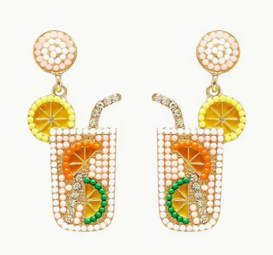 The Little Shoppe: Fashion Statement Summer Drink Beaded Earrings